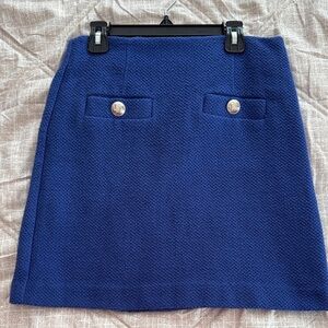 Ann Taylor Royal Blue Mini Skirt with Button Details